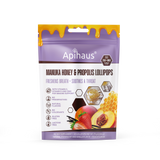 Apihaus Manuka Honey and Propolis Lollipops 20 pcs Mix  Peach and Strawberry-Vanilla
